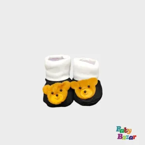 100% Cotton Booties For Newborn Baby Bear Character -Black
