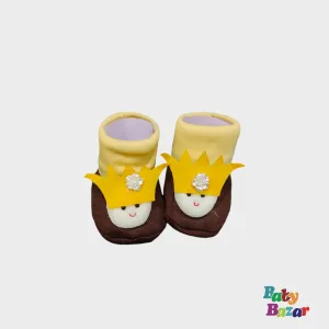 100% Cotton Booties For Newborn Baby Cartoon Character -Brown