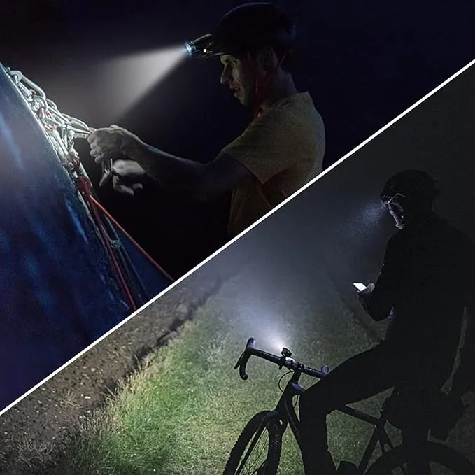 2-Pack Mini Flashlight, Pocket LED shoe light, clip on rechargeable hat Flash Light, 200 Lumens Adjustable Brightness Torch,Rechargeable Battery USB C Cable Cycling Camping Hiking