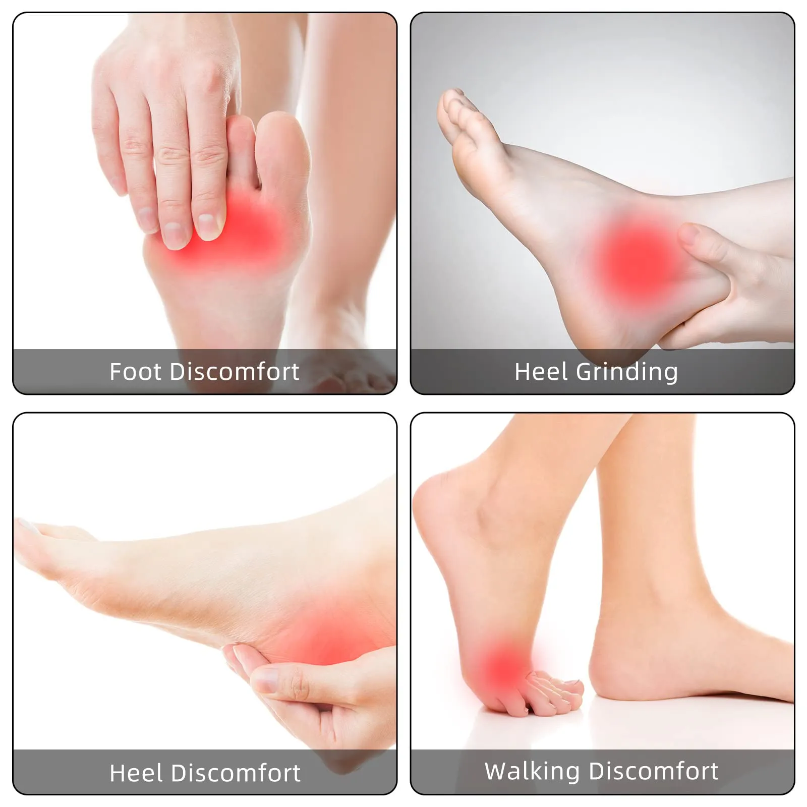 4 Pairs High Heel Insoles Breathable Shoe Pads 10.03 Inch Boot Inserts Foot Cushion Inserts Comfort Sponge Insert for Women Foot Pain, Arch Pain, Heel Sore, Loose Shoes (4 Tip Designs)