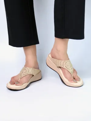 Aleana Cream Wedge Heels