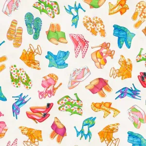 All Dolled Up Shoe Toss Fabric - Cream
