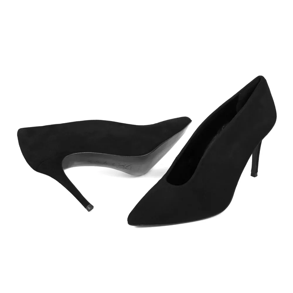 AMALIA STILETTOS BLACK SUEDE 8CM HEEL