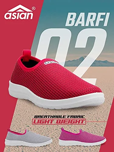 ASIAN BARFI-02 Sports Running Sneakers for Ladies | Sports Shoes Running Shoes for Girls Stylish Walking, Gym & Party Walking Shoes for Women (Grey, Numeric_6)