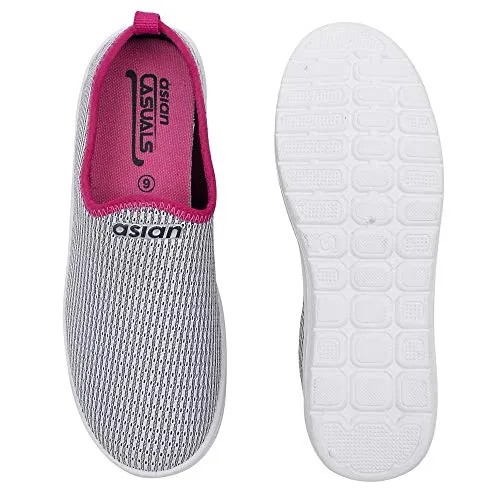 ASIAN BARFI-02 Sports Running Sneakers for Ladies | Sports Shoes Running Shoes for Girls Stylish Walking, Gym & Party Walking Shoes for Women (Grey, Numeric_6)