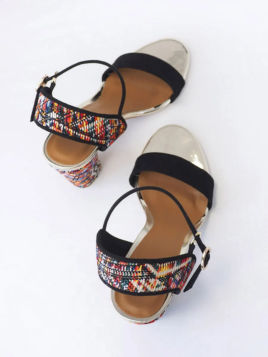 BOHO sandal on broad heel