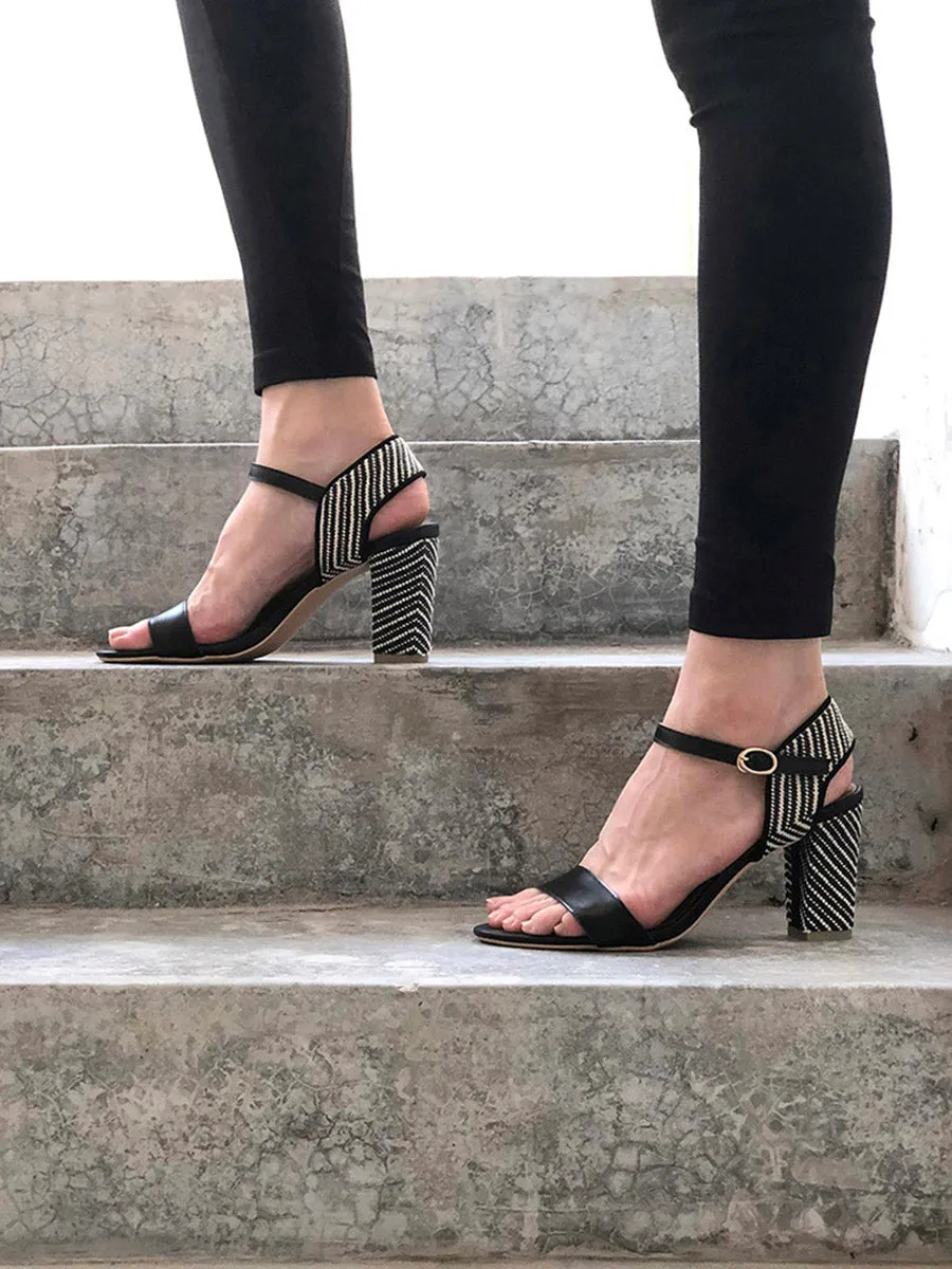 BOHO sandal on broad heel