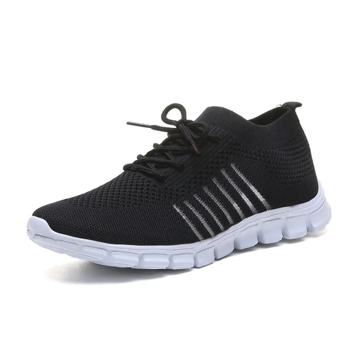 Breathable Mesh Round Toe Lace Up Athletic