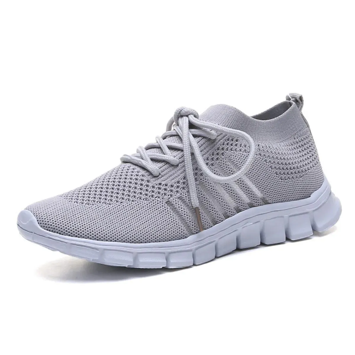 Breathable Mesh Round Toe Lace Up Athletic