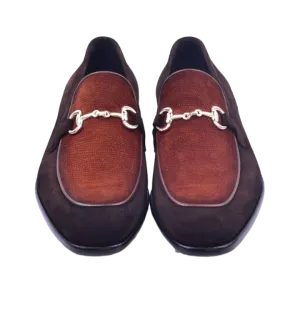 Brown/Rust Corrente Men's Dress Casual Shoes Bit Buckle loafer-6376S