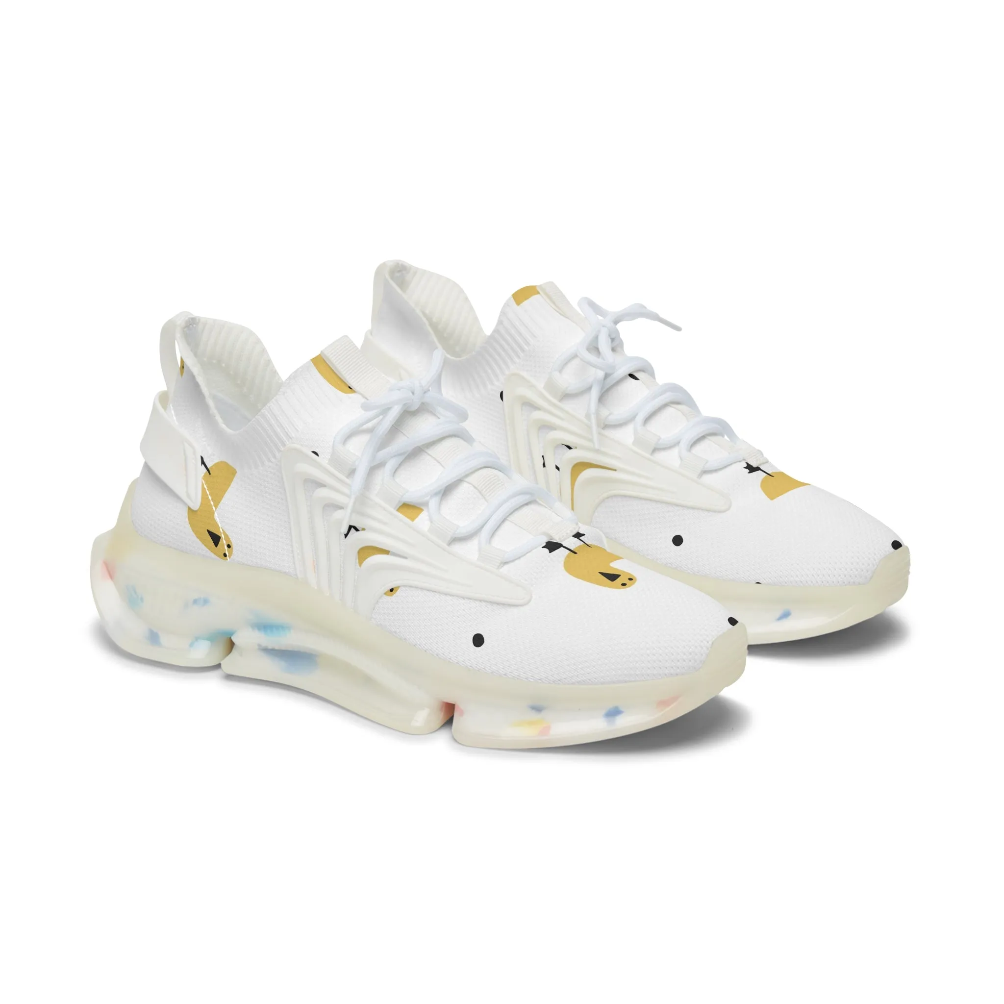Chic Women's Mesh Sneakers with Whimsical Bird Design - Lightweight Active Footwear