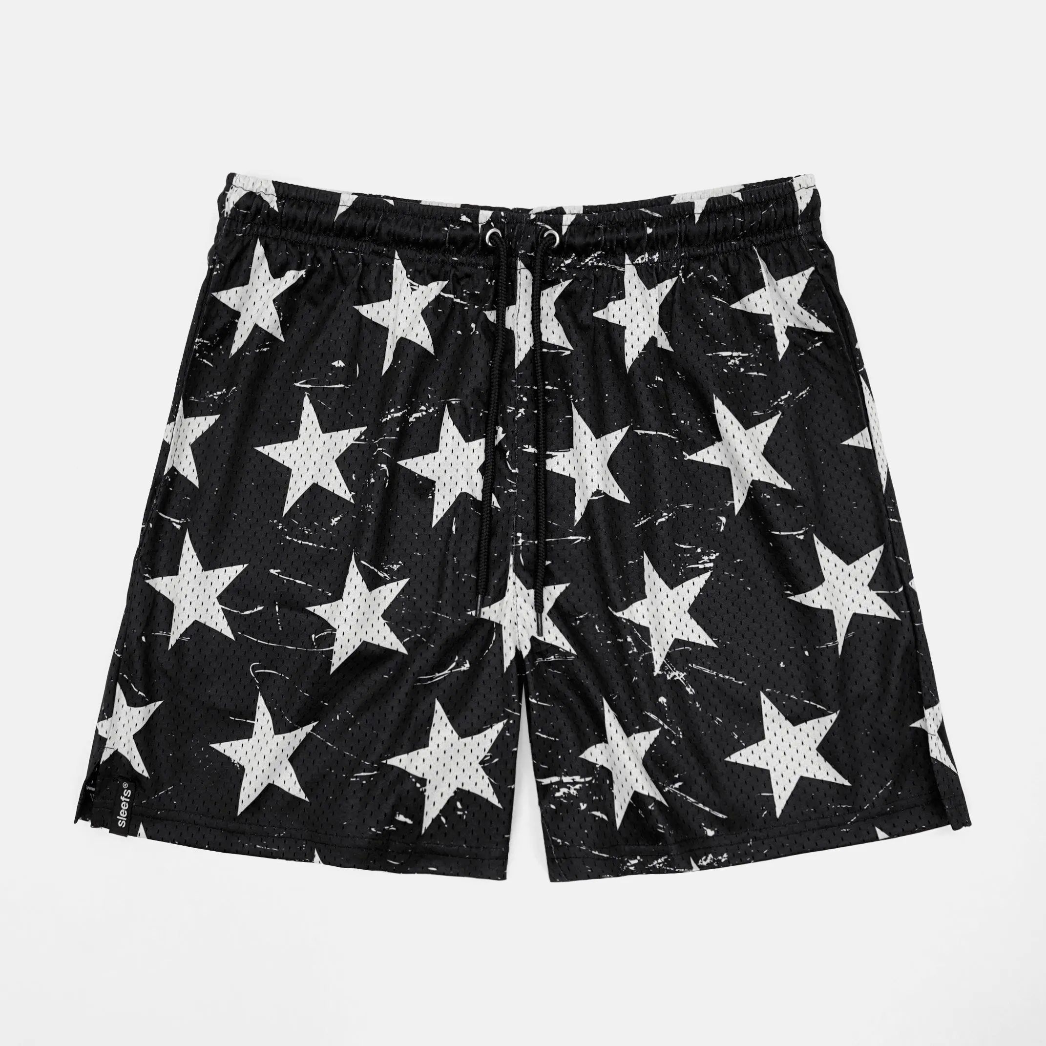 Classic Black White Stars Shorts - 7"