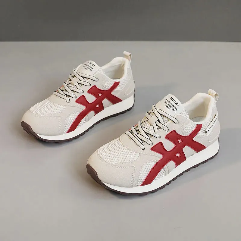 Contrast Mesh Round Toe Athletic