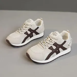 Contrast Mesh Round Toe Athletic