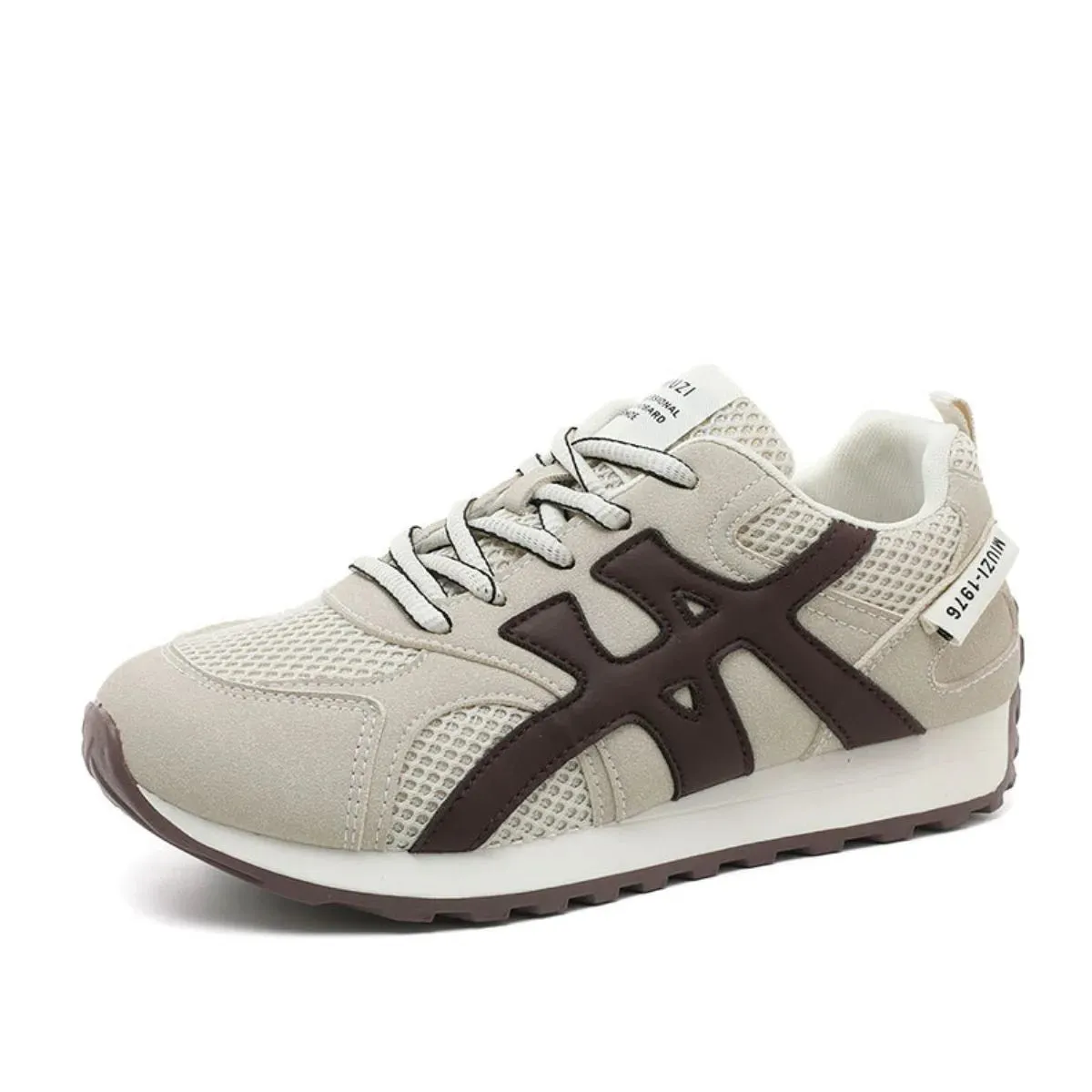 Contrast Mesh Round Toe Athletic