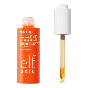 e.l.f. SKIN Bright Icon Vitamin C   E   Ferulic Serum, Brightening & Soothing Face Serum, Helps Even Skin Tone, Vegan & Cruelty-Free, 1 fl oz