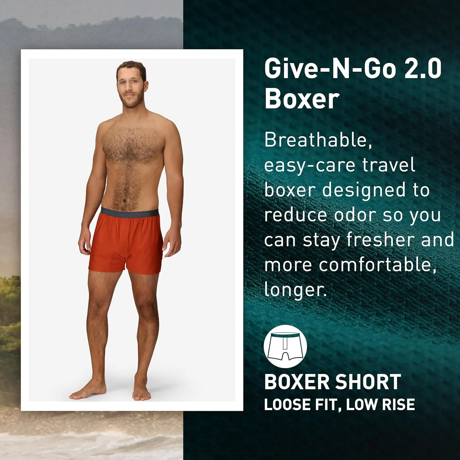 ExOfficio Men's Give-N-Go 2.0 Boxer - Breathable Durable Easy Care Travel Underwear