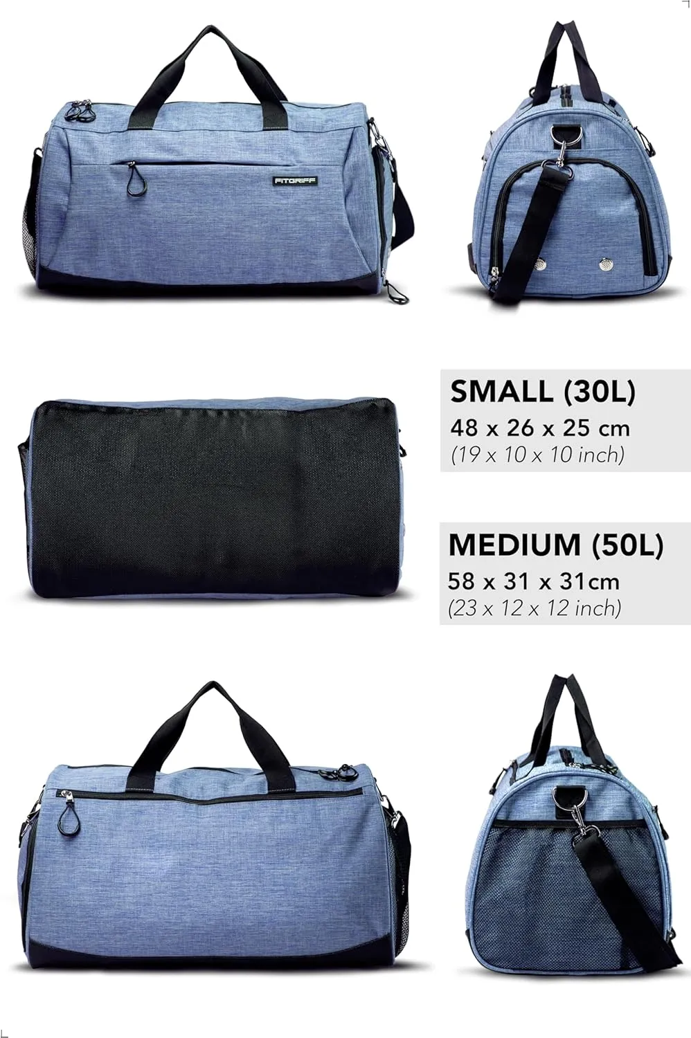 Fitgriff? Gym Bag for Men & Women with Shoe & Wet Compartment - Duffle Bag for Travel, Sports, Fitness & Workout