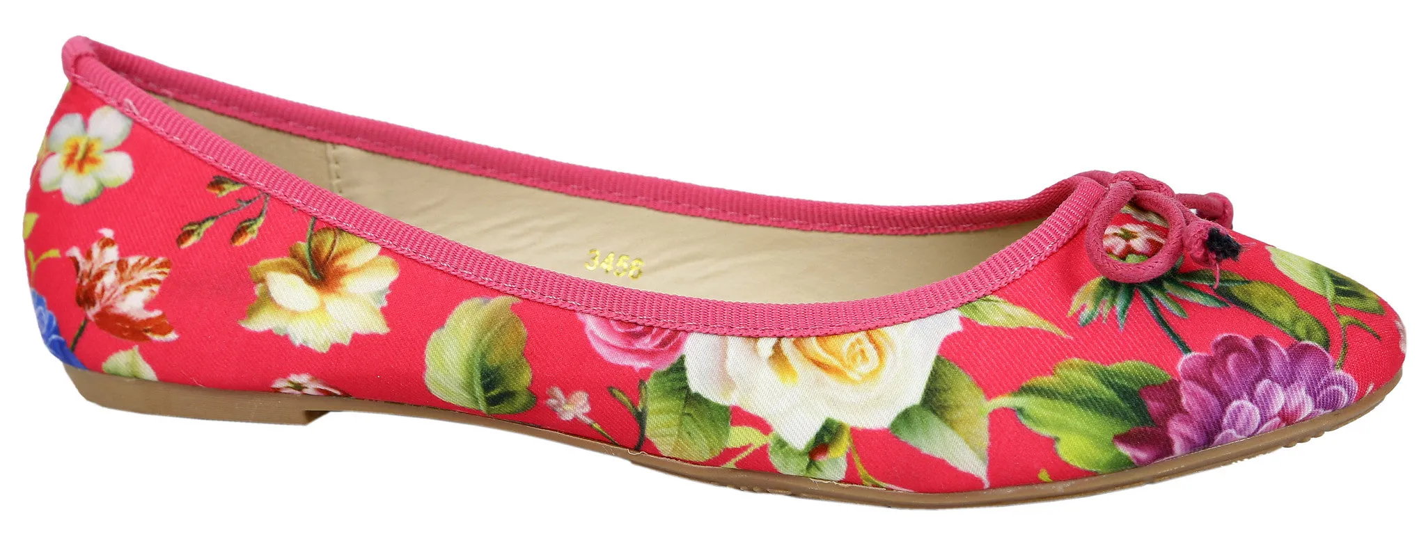 Floral Pattern Ballerina Pumps Comfort flat Shoes