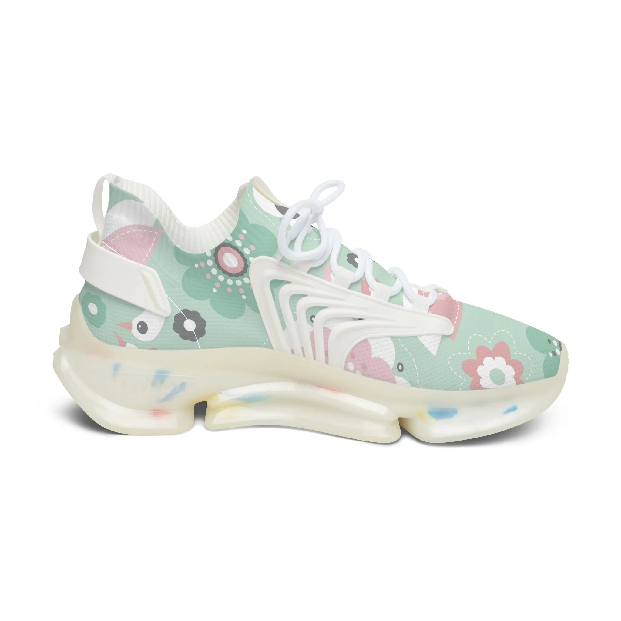 Floral Print Women's Mesh Sneakers - Trendy and Comfortable Athletic Footwear