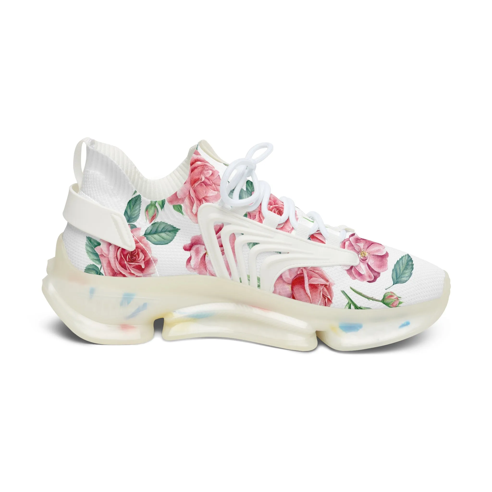 Floral Women's Mesh Sneakers - Trendy Floral Design for Casual Comfort