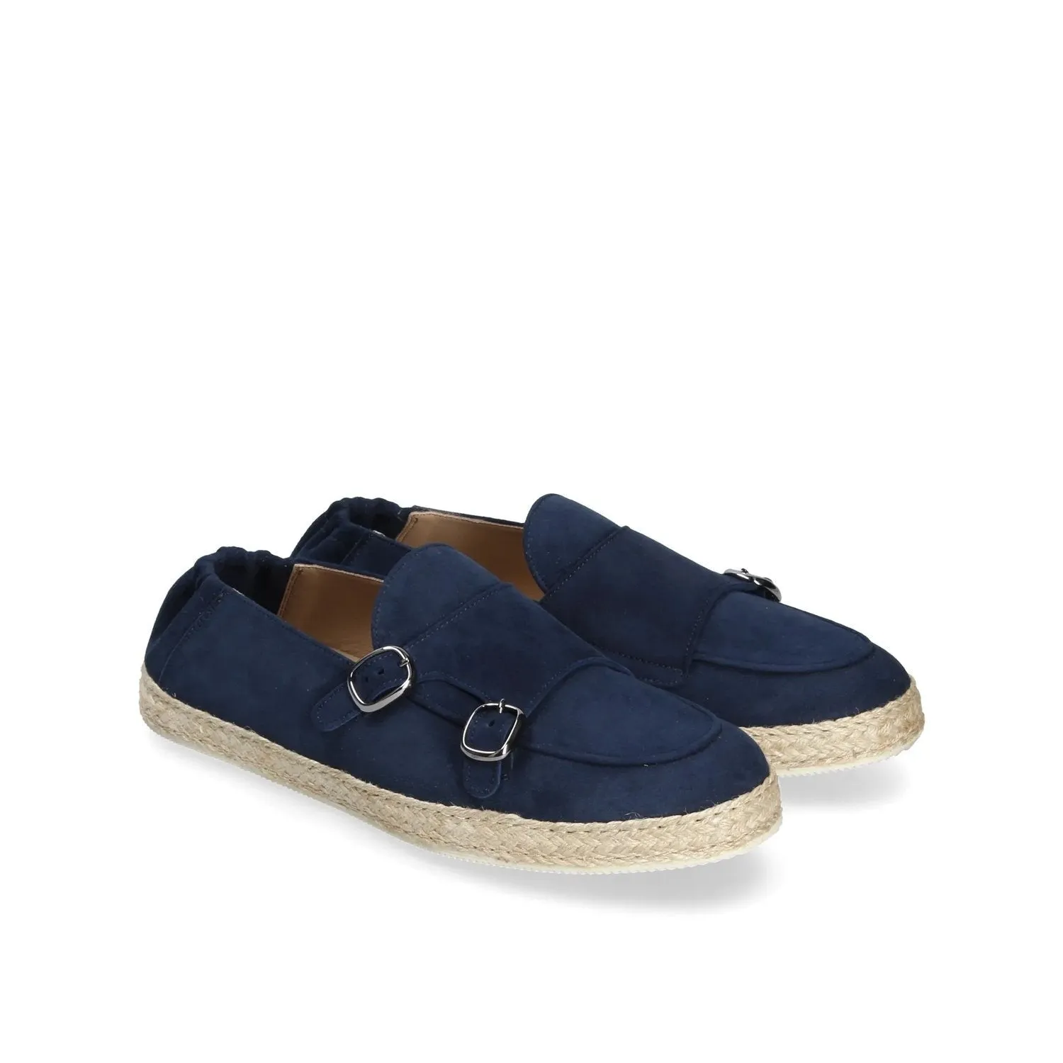Franceschetti Maiori Men's Shoes Blue Suede Leather Double Buckle Sneakers (FCCT1000)