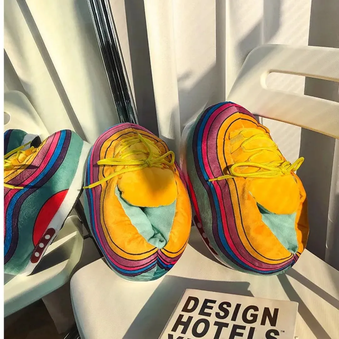 Geekmonkey Rainbow Plush Sneaker Shoes | Stylish and Cozy | Unisex