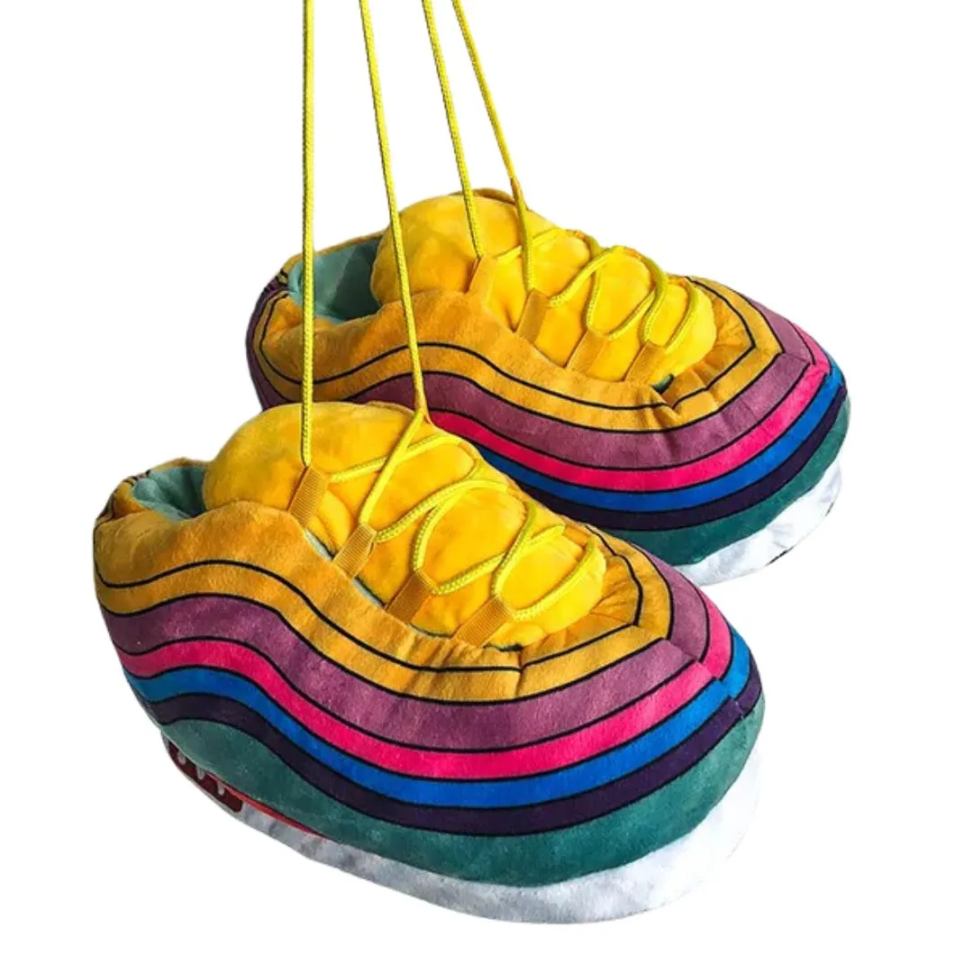 Geekmonkey Rainbow Plush Sneaker Shoes | Stylish and Cozy | Unisex