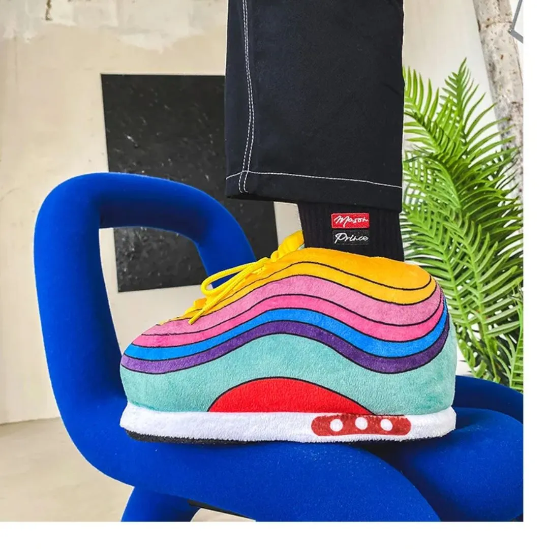 Geekmonkey Rainbow Plush Sneaker Shoes | Stylish and Cozy | Unisex