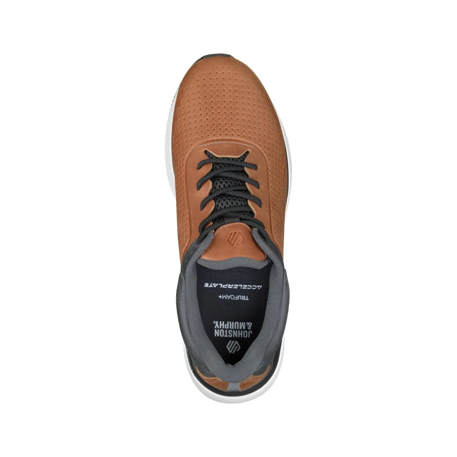 JOHNSTON AND MURPHY MILES U THROAT OXFORD FULL GRAIN TAN - MENS