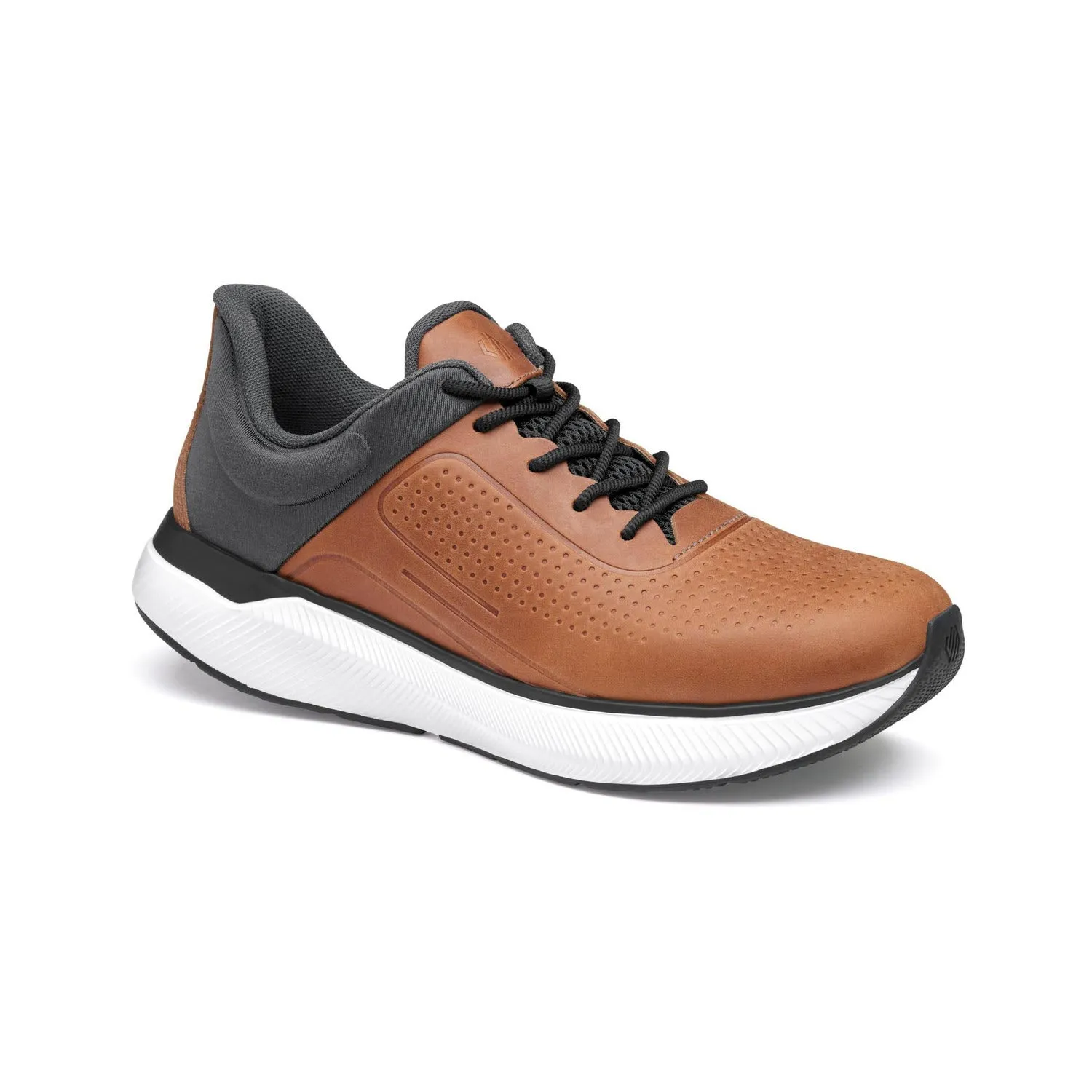 JOHNSTON AND MURPHY MILES U THROAT OXFORD FULL GRAIN TAN - MENS