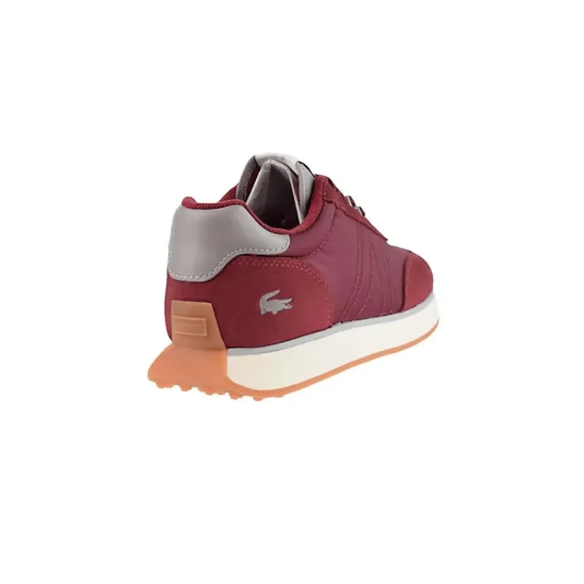 LACOSTE Burgundy Mesh & Suede Lifestyle Sneakers