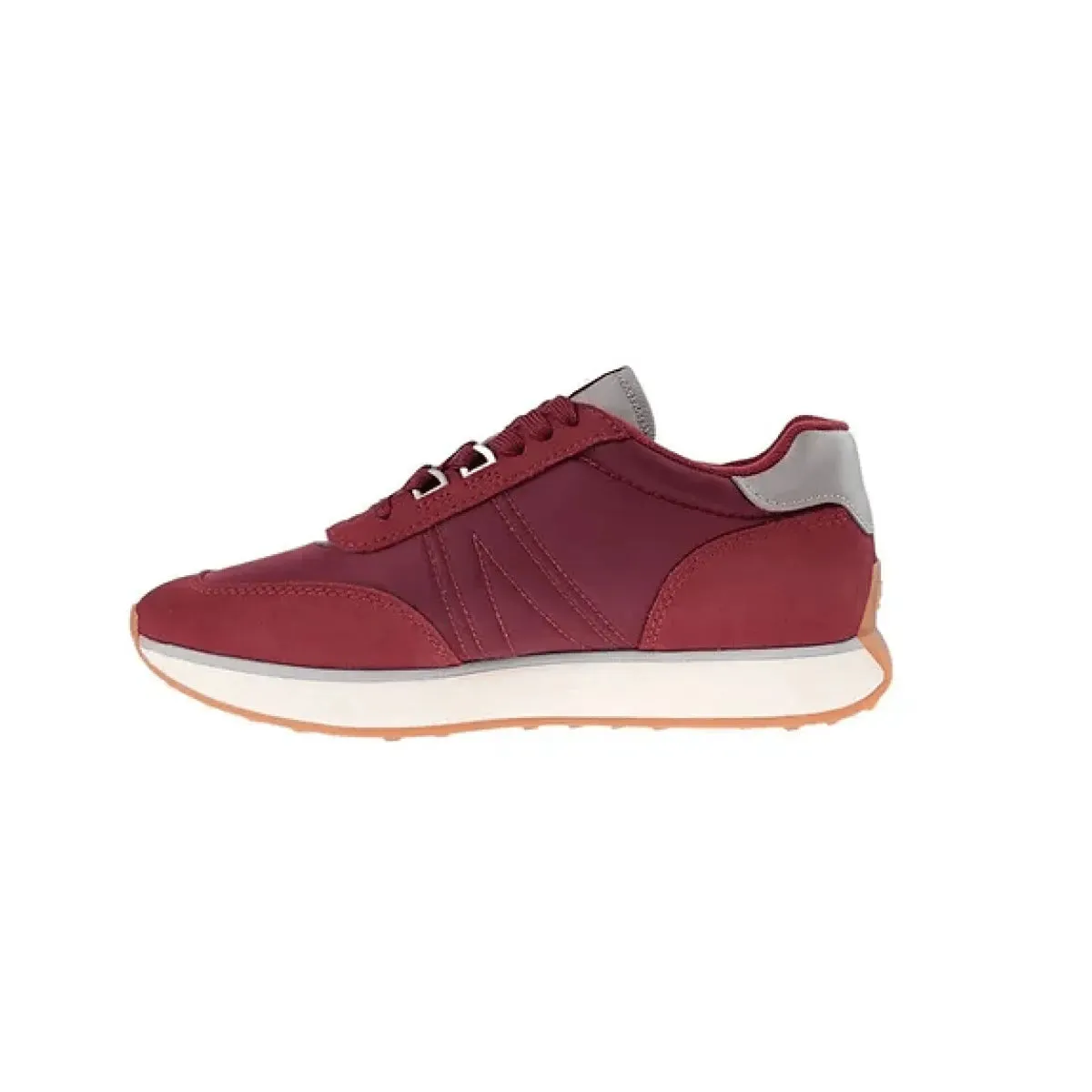 LACOSTE Burgundy Mesh & Suede Lifestyle Sneakers