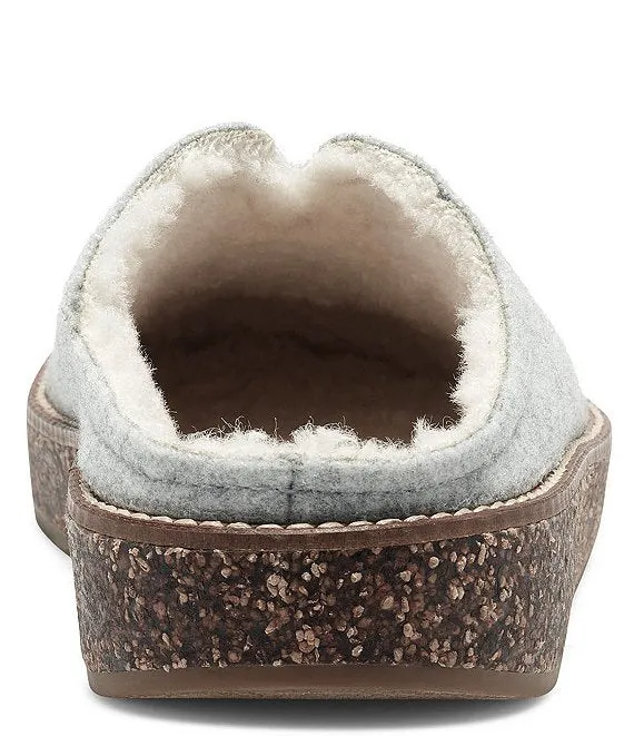 Lucky Brand Tamala 2 Light Grey Comfortable House Slippers Fur Lined Mule Scuff