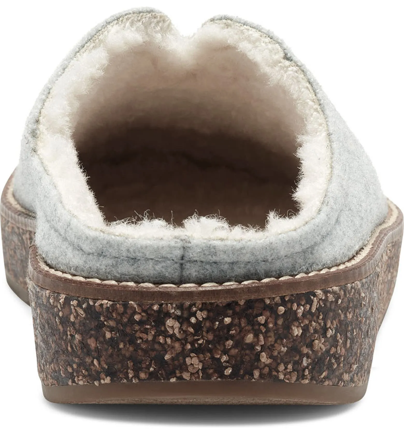 Lucky Brand Tamala 2 Light Grey Comfortable House Slippers Fur Lined Mule Scuff