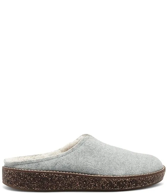 Lucky Brand Tamala 2 Light Grey Comfortable House Slippers Fur Lined Mule Scuff