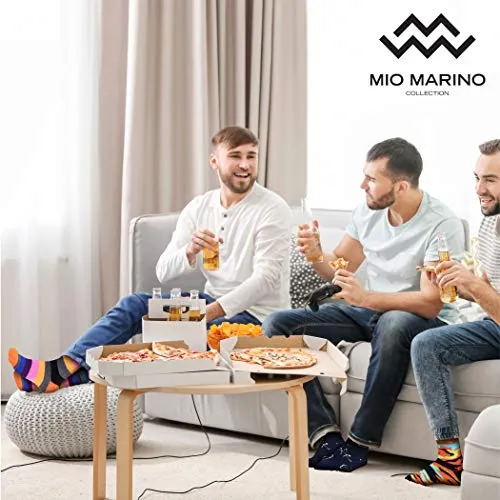 Marino Men's Dress Socks - Colorful Funky Socks for Men - Cotton Fashion Patterned Socks - 12 Pack - Trendy Collection - 10-13
