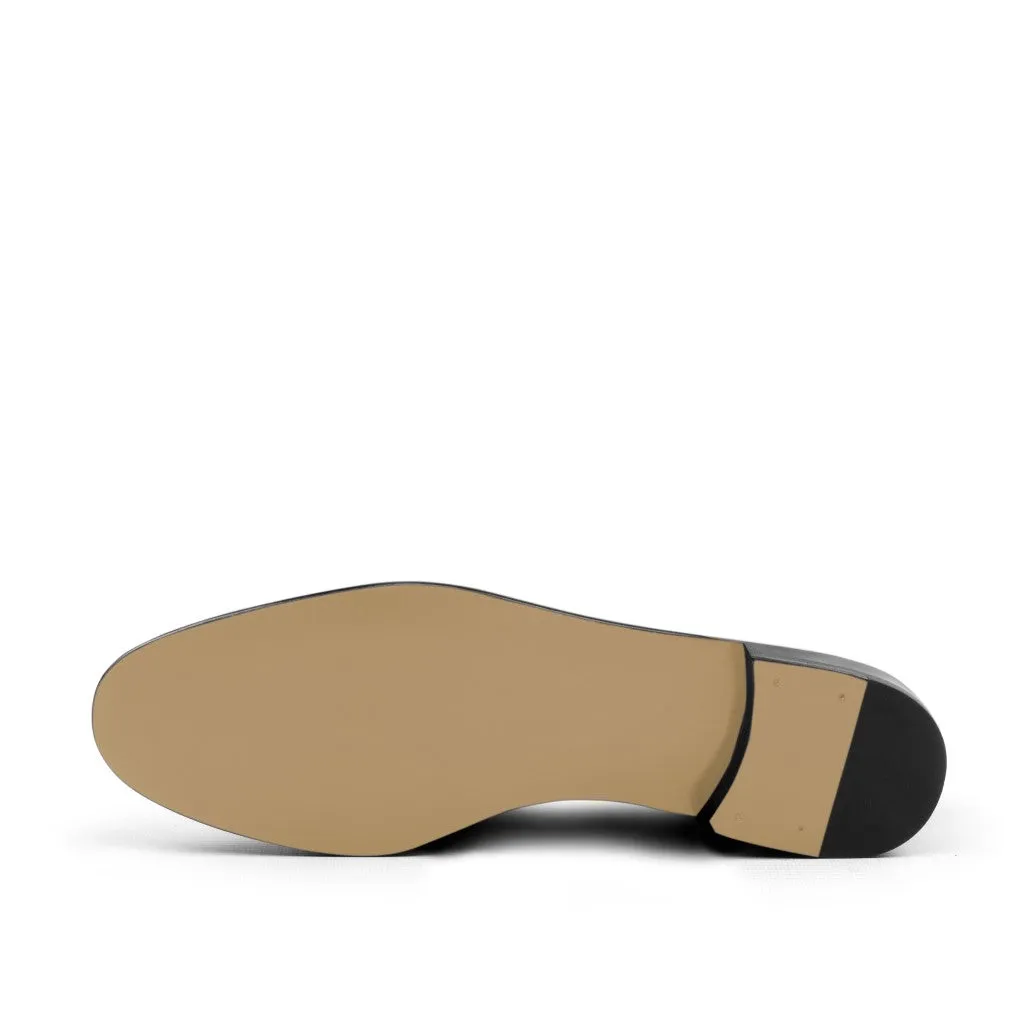 Men's Belgian Leather Slippers Wide Plus Size Brown White 2095