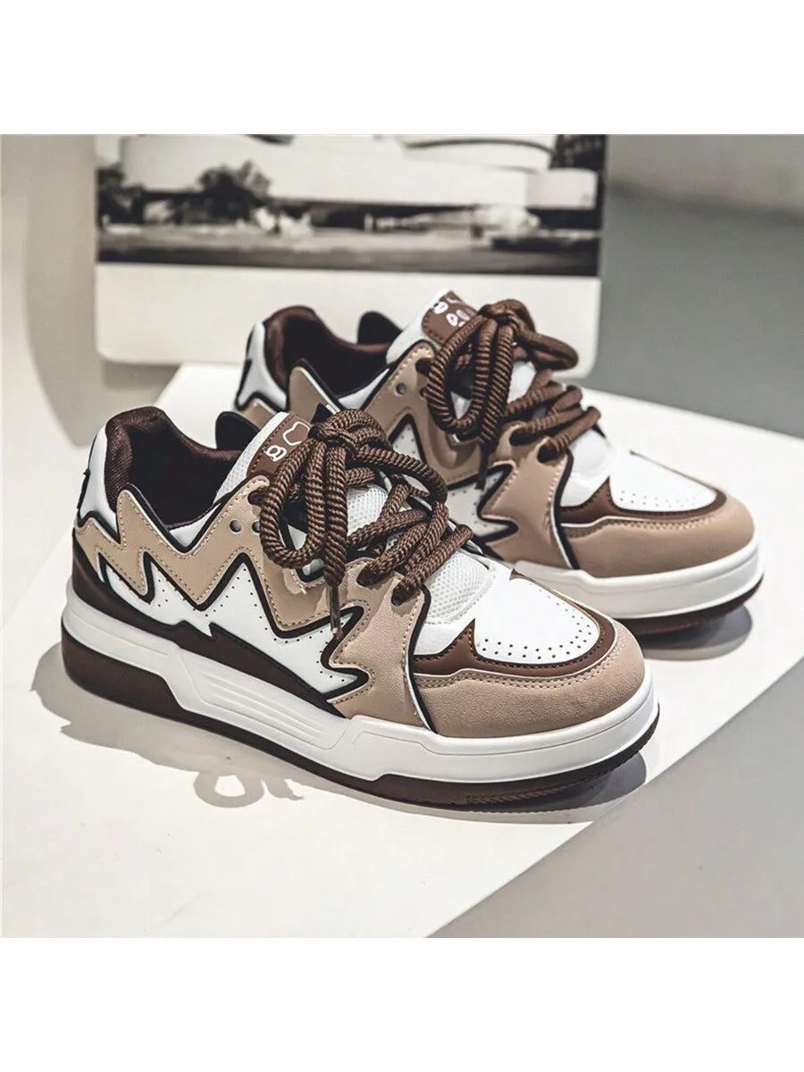 Men's Casual Low-Cut Breathable Chunky Sneakers, Trendy And Lightweight