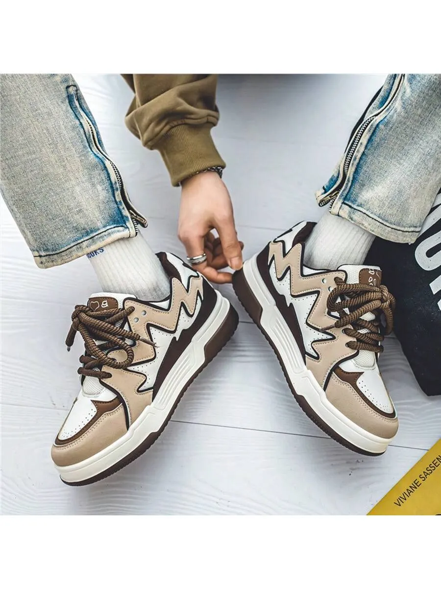Men's Casual Low-Cut Breathable Chunky Sneakers, Trendy And Lightweight