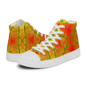 Men’s colorful high top canvas shoes - Golden Conure