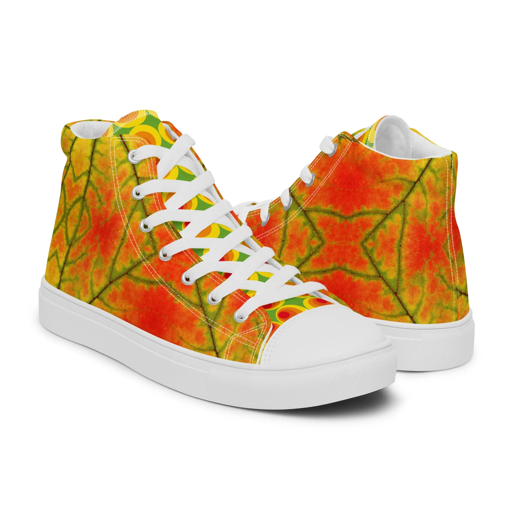 Men’s colorful high top canvas shoes - Golden Conure