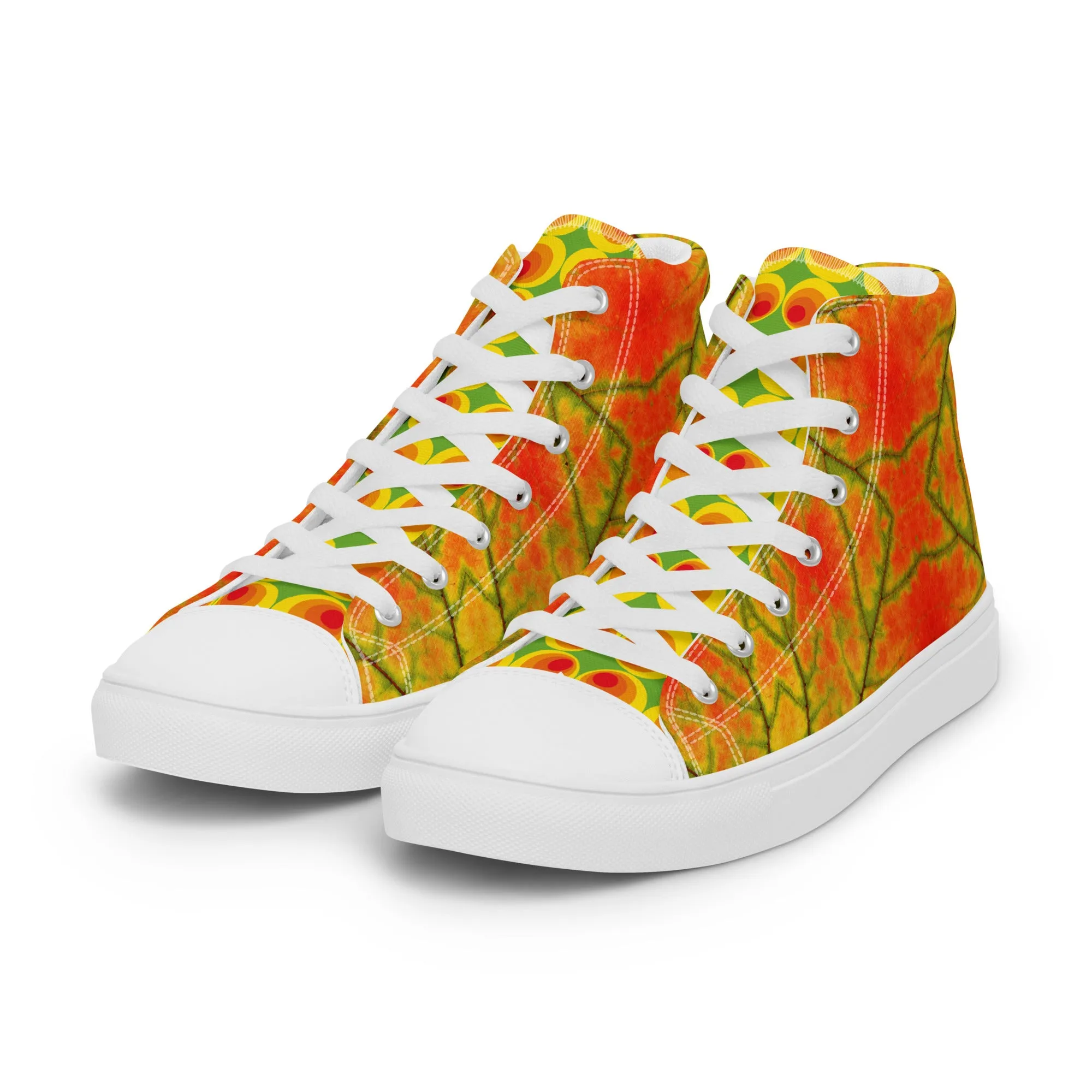 Men’s colorful high top canvas shoes - Golden Conure