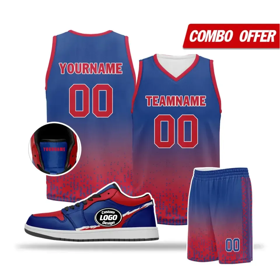 Personalized Combo Offer for Fade Fashion, Custom Gradient Fashion on Jersey, Shoe and Cap, Best Gift for Team