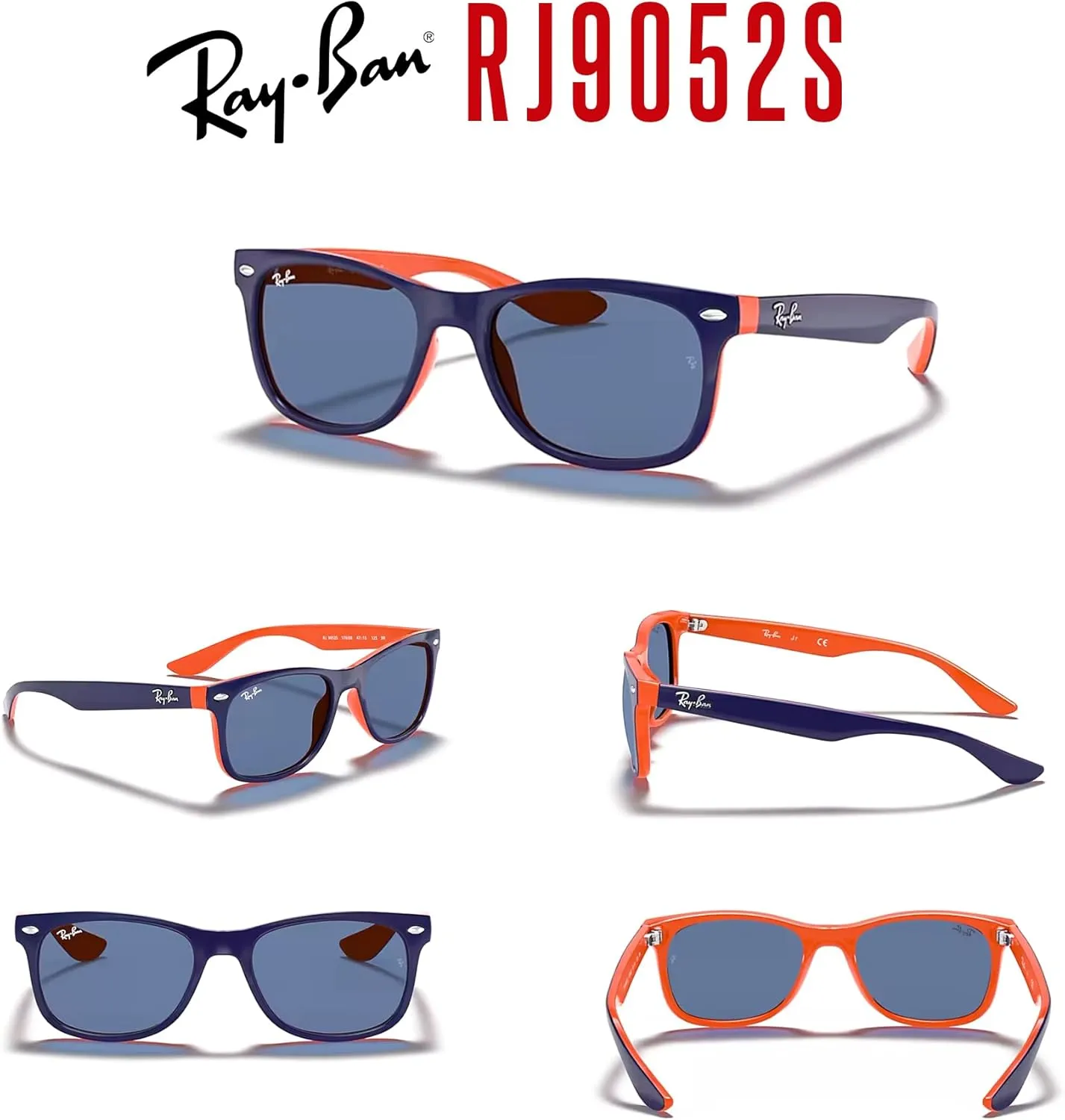 Ray-Ban Junior XS Kids' New Wayfarer RJ9052S Square Sunglasses for SMALL Boys and Girls   BUNDLE With DIW Kit