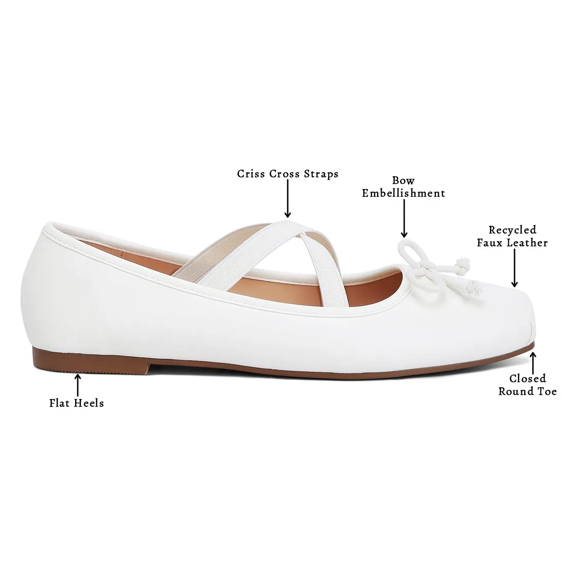 Recycled Faux Leather Ballet Flats