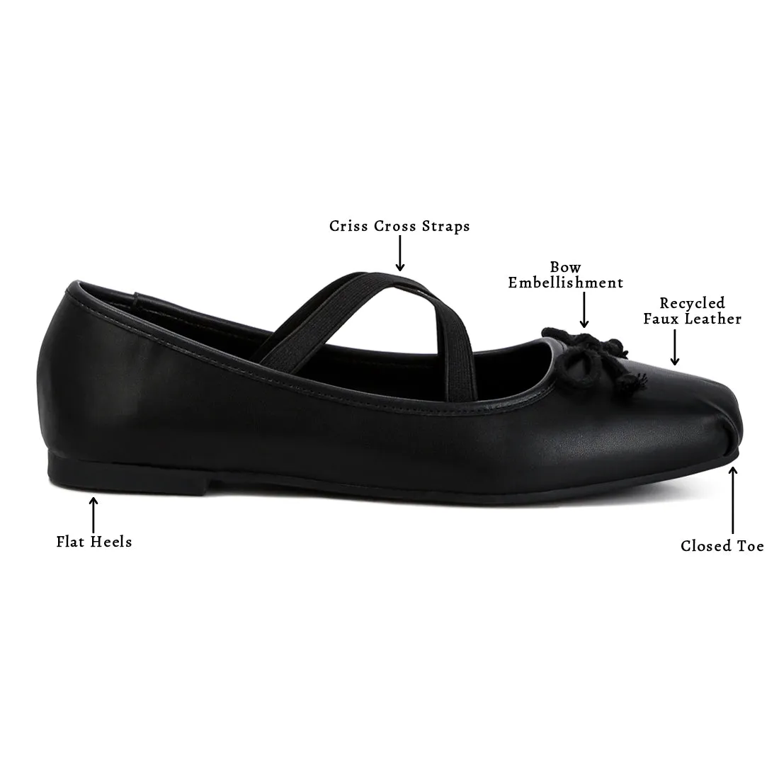 Recycled Faux Leather Ballet Flats