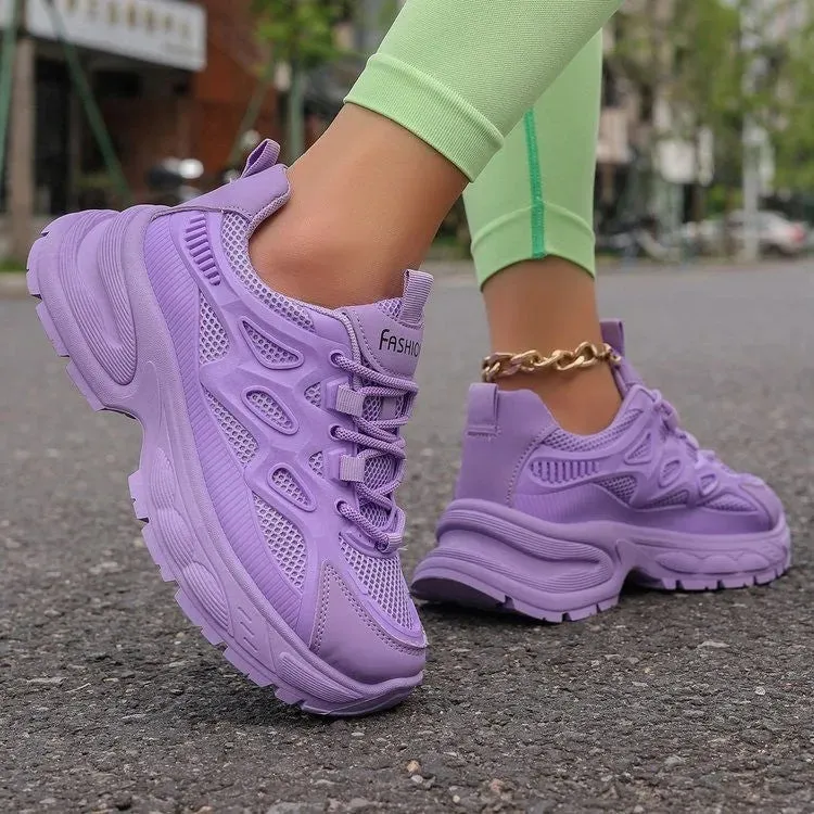 Round Toe Platform Mesh Athletic