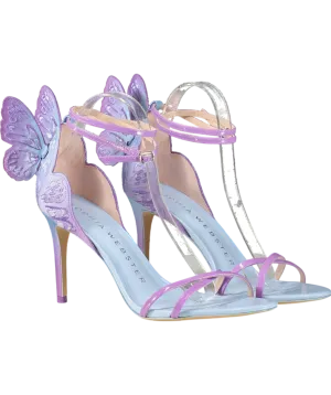 Sophia Webster Blue / Lilac Chiara Embroidered Satin Heeled Sandals UK 8 EU 41 👠