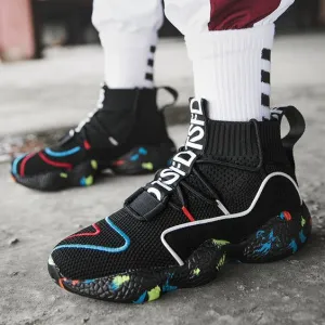 Trendy Couples High Top Sock Sneaker Shoes
